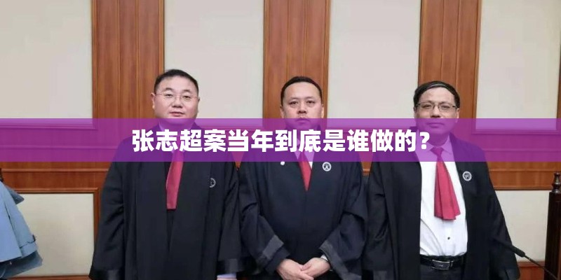张志超案当年到底是谁做的？