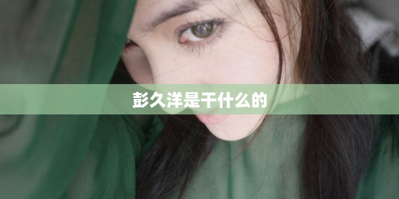 彭久洋是干什么的
