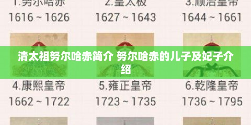 清太祖努尔哈赤简介 努尔哈赤的儿子及妃子介绍