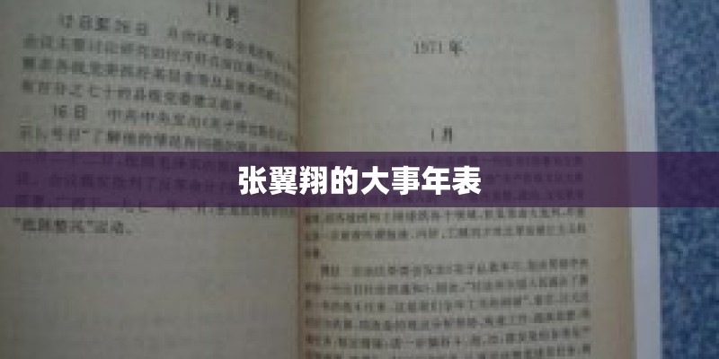张翼翔的大事年表
